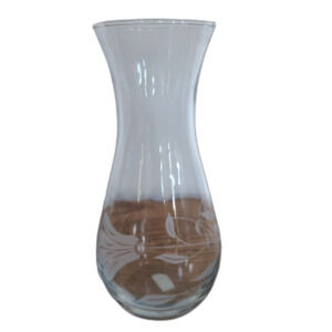 Pasabahce Floral Etched Glass Vase  |  Made in Turkey  |  Beautiful!